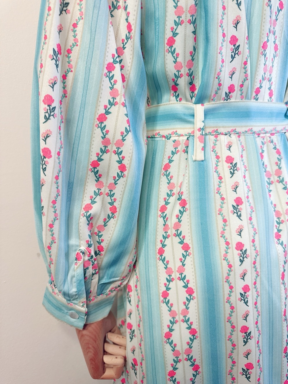 ๐ผ Pastel Blue Floral Maxi Dress with Heart Belt ๐ผ - Picture 12 of 12